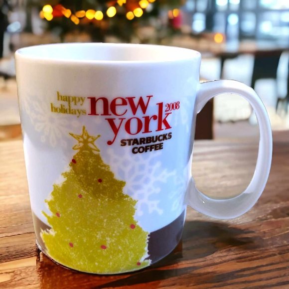 RARE! Starbucks 2008 NEW YORK Happy Holidays Collector Series 16oz - Picture 1 of 3